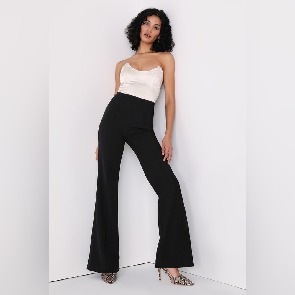Lulu’s | Make it Effortless Black High Rise Flare Pants